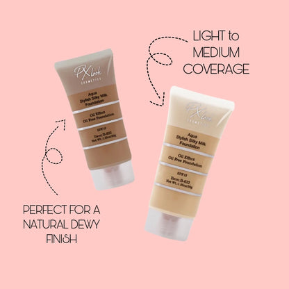 Aqua Stylish Silky Milk Oil Free Foundation, aqua stylish silky milk foundation, stylish silky milk foundation