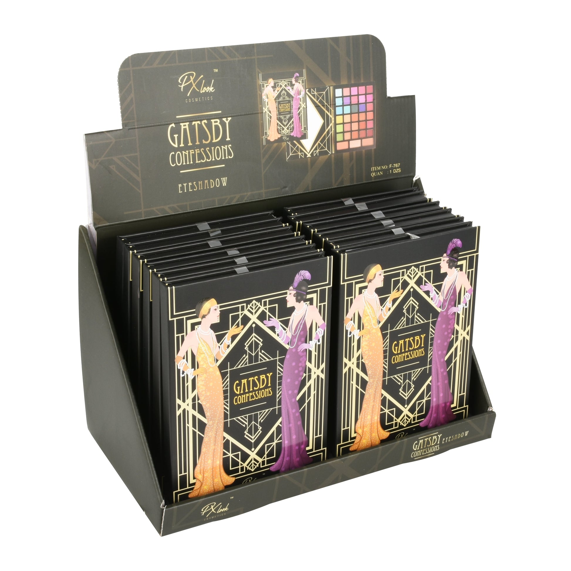 PxLook Gatsby Confessions Eyeshadow Palette, colorful eyeshadow palette, shimmer eyeshadow palette, matte eyeshadow palette
