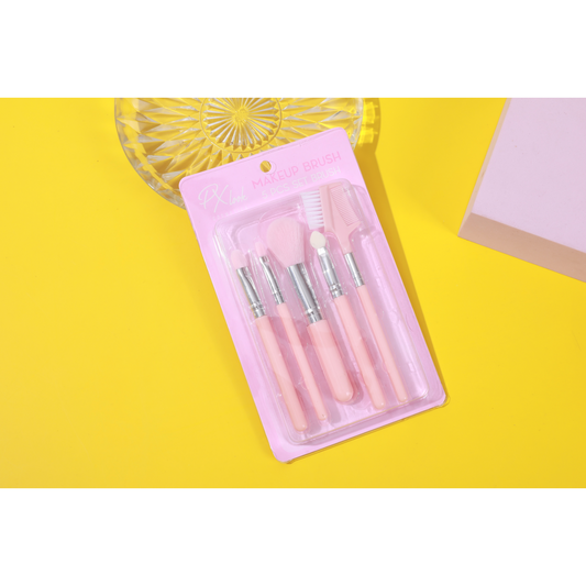 PxLook Makeup Brush 5PCS Set, baby pink, best makeup brush set​, makeup brush set of 5​