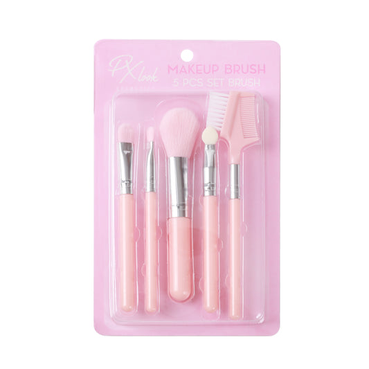 PxLook Makeup Brush 5PCS Set, baby pink, best makeup brush set​, makeup brush set of 5​