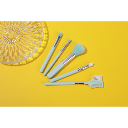 PxLook Makeup Brush 5PCS Set, light blue, best makeup brush set​, makeup brush set of 5​
