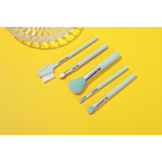 PxLook Makeup Brush 5PCS Set, light blue, best makeup brush set​, makeup brush set of 5​