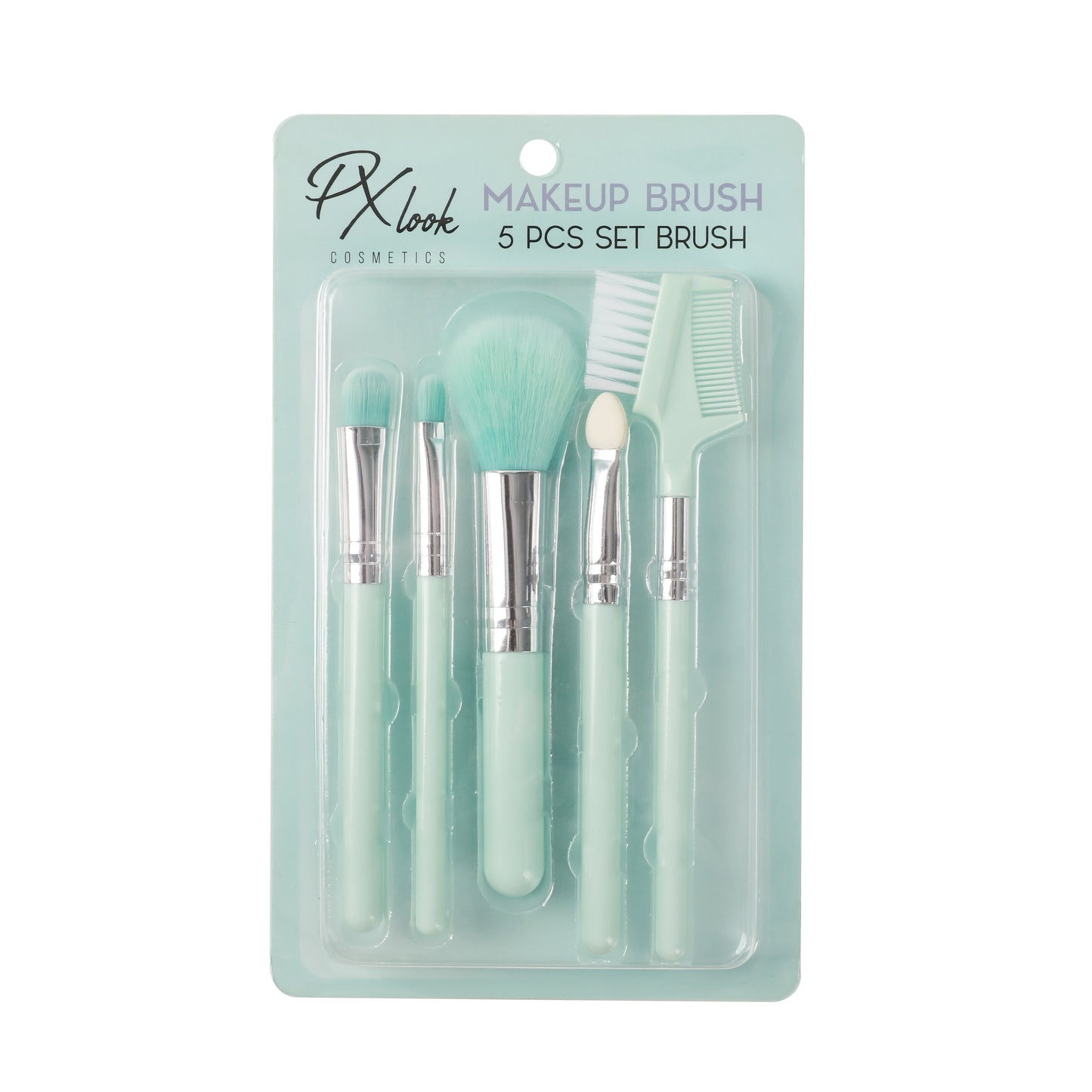 PxLook Makeup Brush 5PCS Set, light blue, best makeup brush set​, makeup brush set of 5​