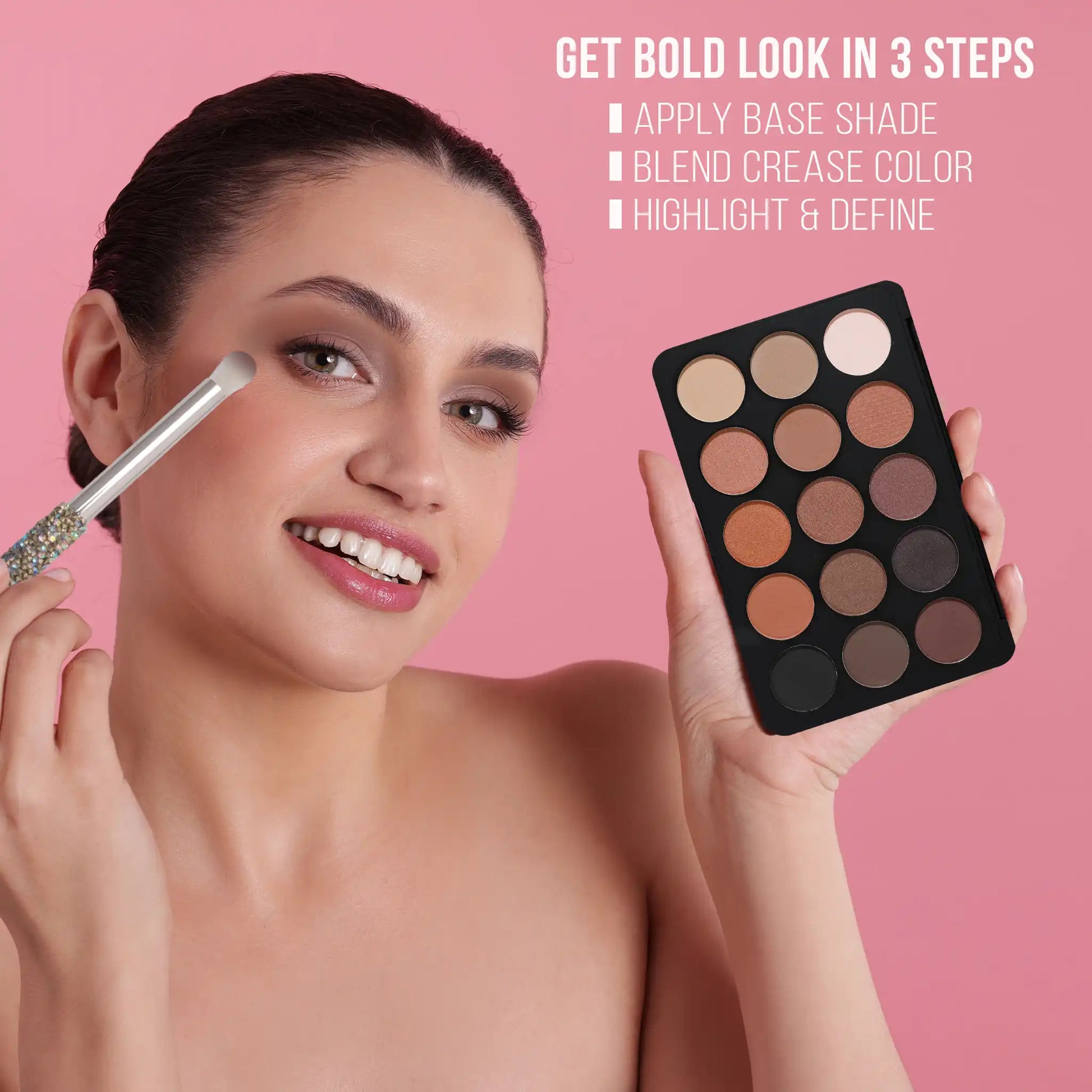 Prolux 15-Shade Eyeshadow Palette, neutral eyeshadow palette, matte eyeshadow palette​, non toxic eyeshadow