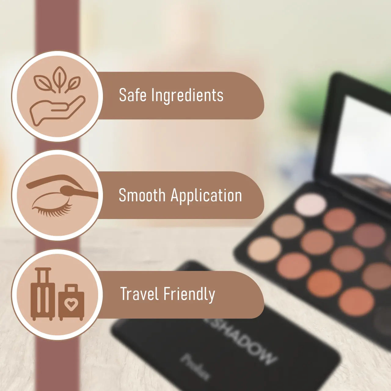 Prolux 15-Shade Eyeshadow Palette, neutral eyeshadow palette, matte eyeshadow palette​, non toxic eyeshadow