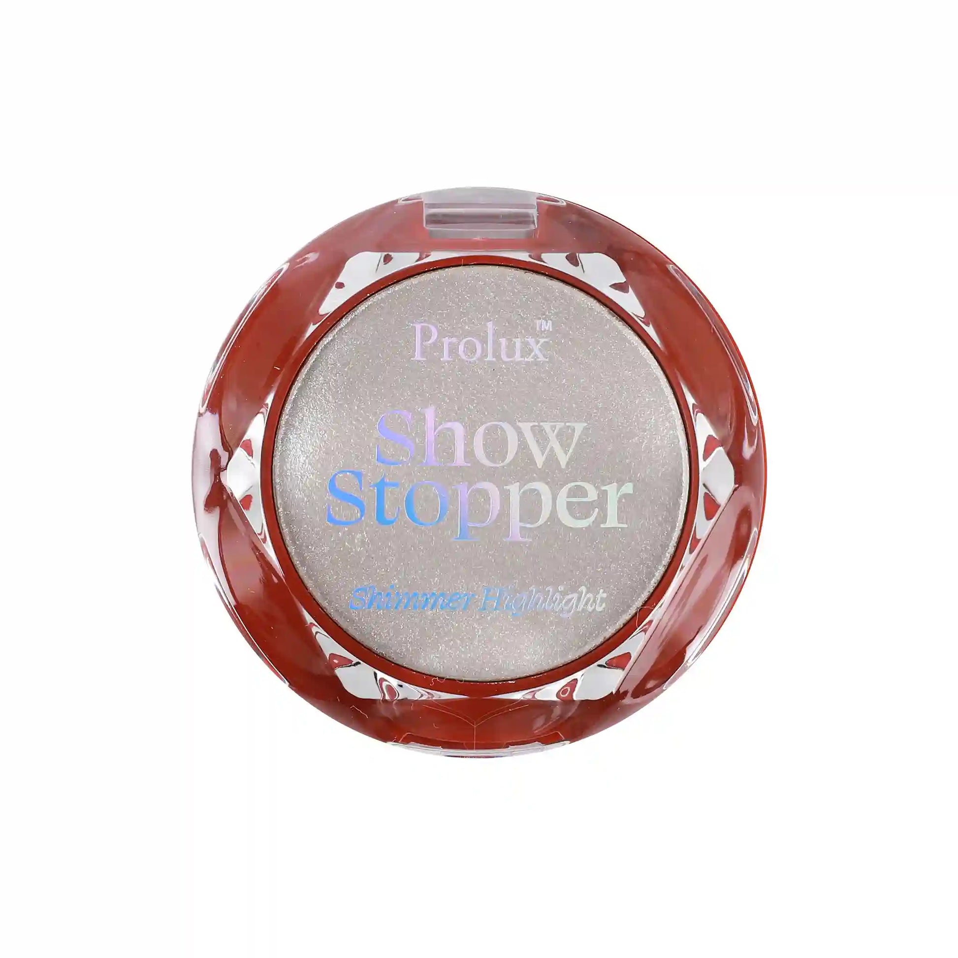 Show Stopper: Shimmer Highlighter, shimmer highlight, shimmer highlighter, shimmer highlight powder.
