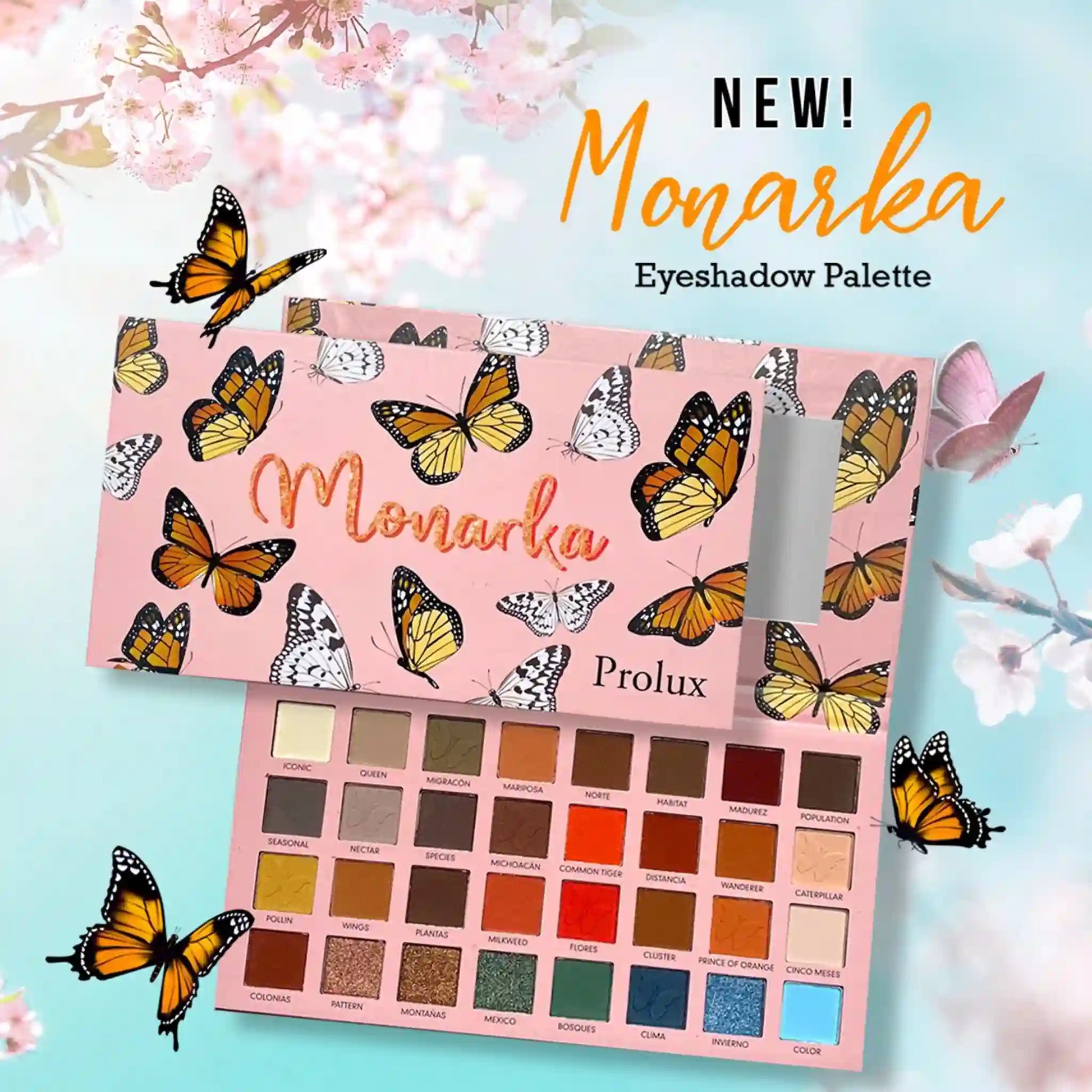 Monarka Eye Shadow Palette, shimmer eye shadow palette, matte eye shadow palette