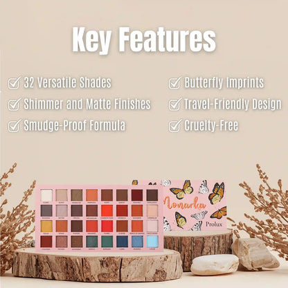 Monarka Eye Shadow Palette, shimmer eye shadow palette, matte eye shadow palette