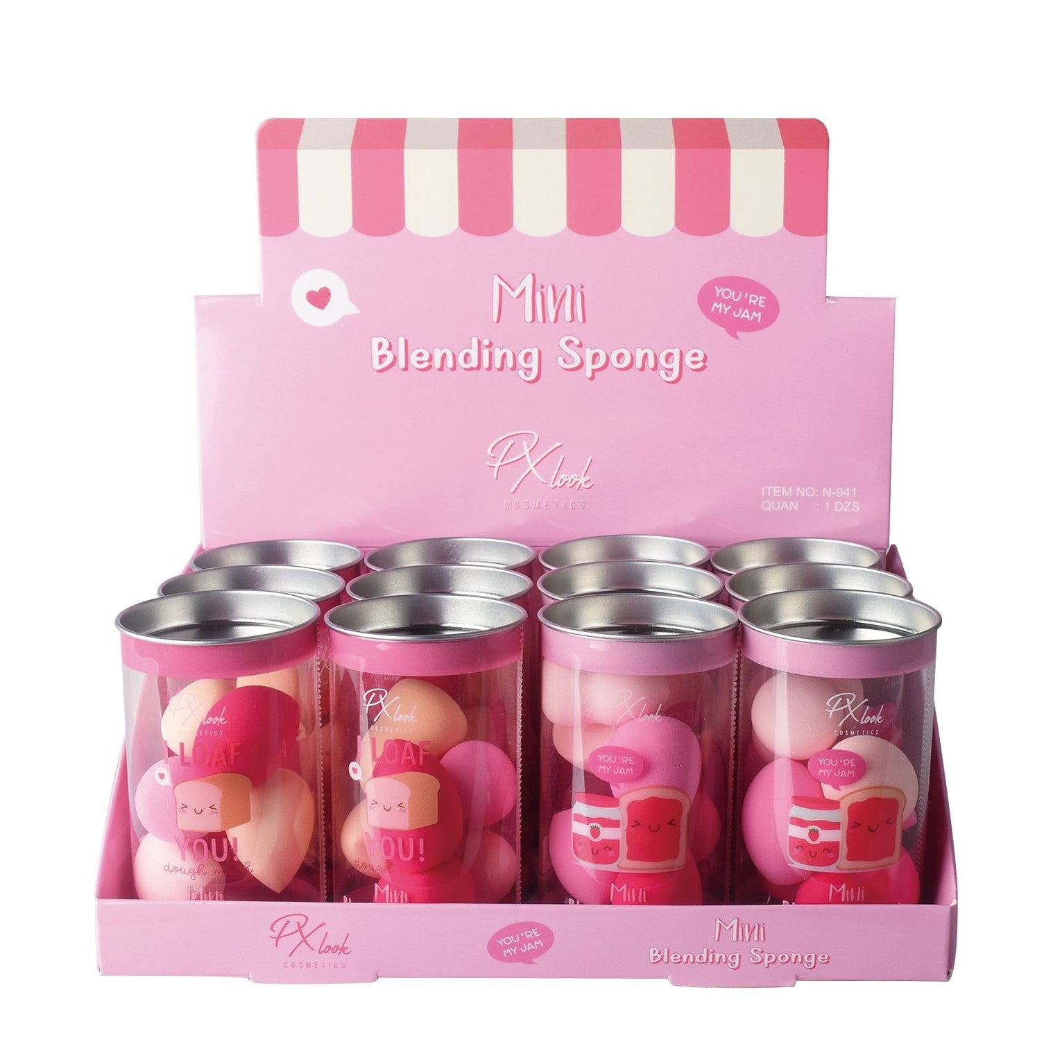 PxLook I Loaf You Mini Blending Sponge, makeup blending sponge​, cosmetic blending sponge​
