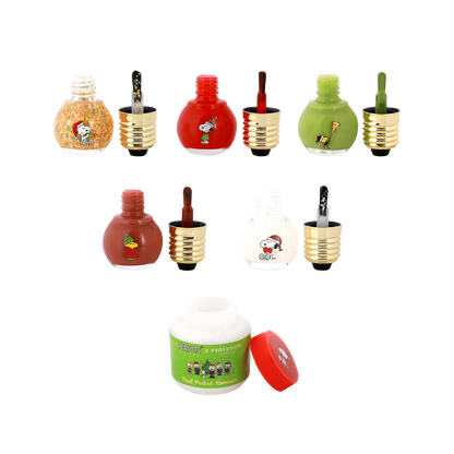 Peanuts Holiday | Sparkling With Joy 5 PC Nail Polish Set & Nail Polish Remover