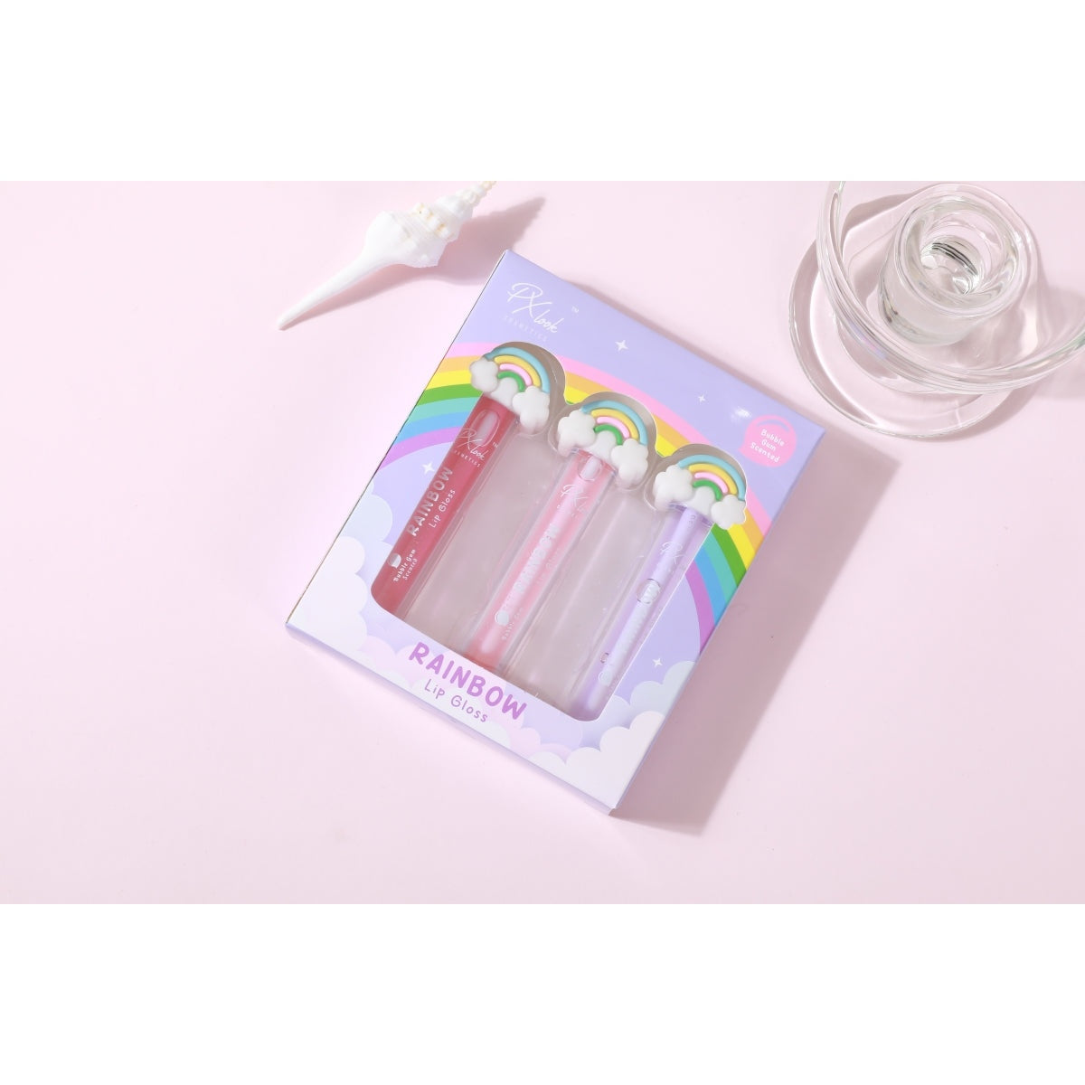 PxLook Rainbow Lip Gloss Set, scented lip glosses, best lip gloss, bubble gum lip gloss
