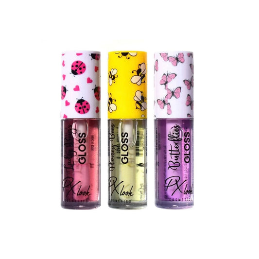 PxLook Cute Lip Gloss, Yellow-Honey Bees, Pink-Lady Bugs, Purple-Butterflies, lip gloss good