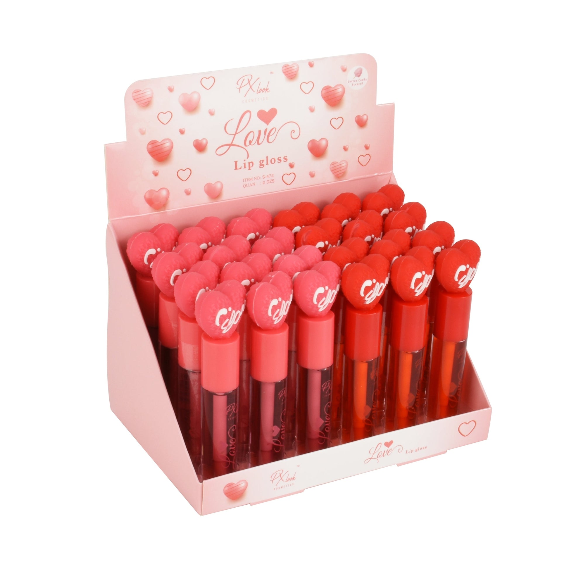 PxLook Love Lip Gloss, scented lip gloss, cotton candy lip gloss, high shine lip gloss