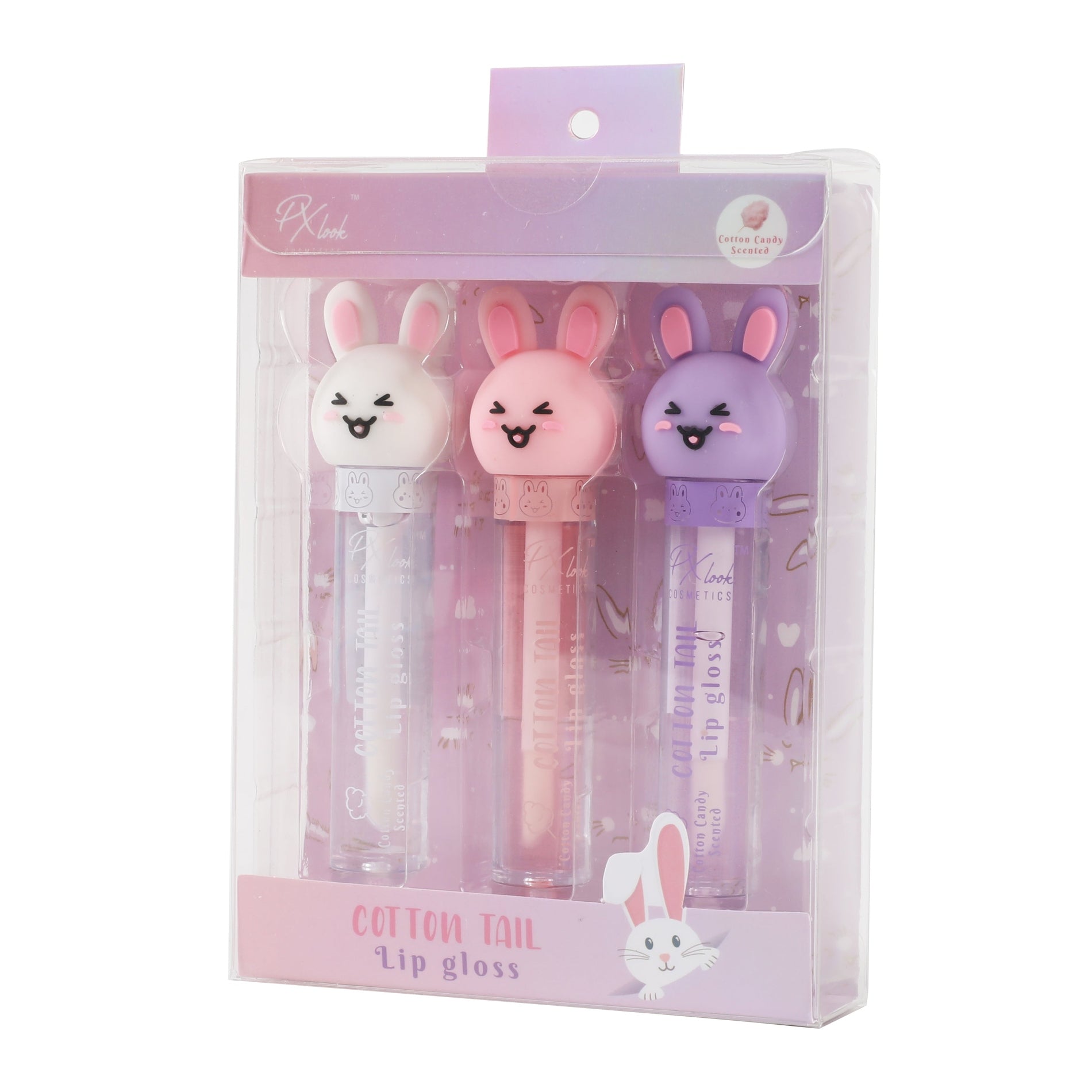 PxLook Cotton Tail Lip Gloss Set, scented lip glosses, best lip gloss, cotton candy lip gloss