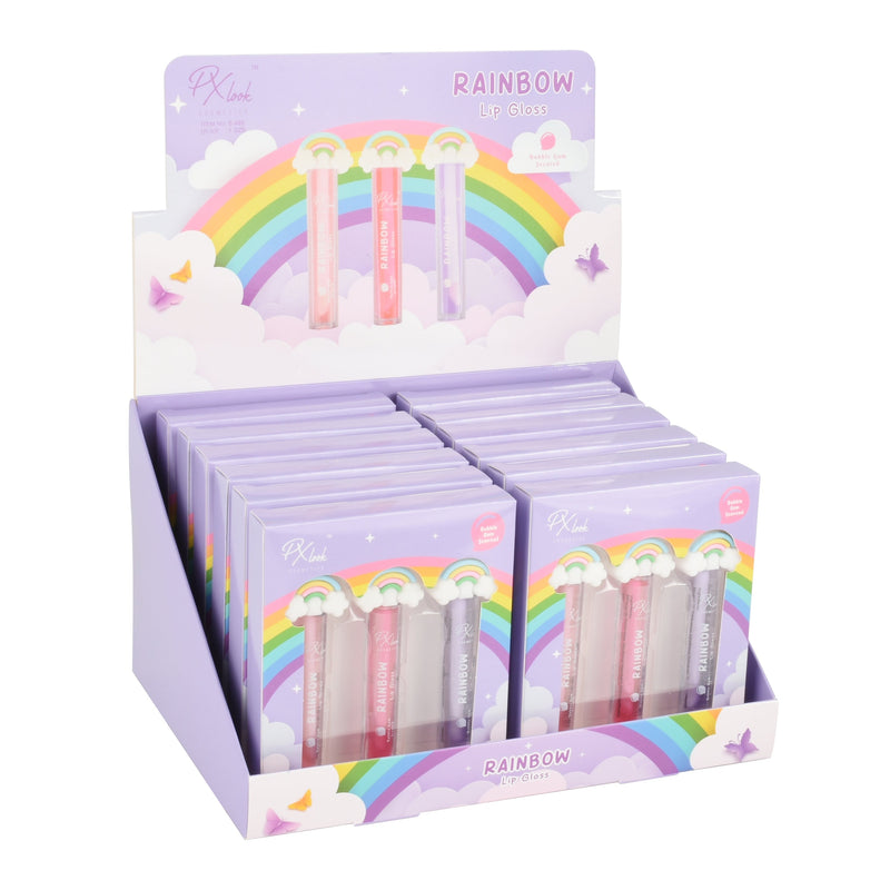 PxLook Rainbow Lip Gloss Set, scented lip glosses, best lip gloss, bubble gum lip gloss