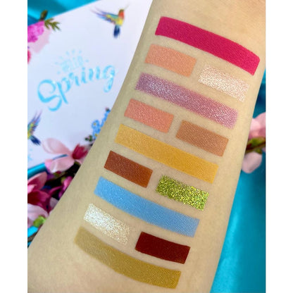 Prolux Hello Spring Eyeshadow Palette, colorful eyeshadow palette, shimmer eyeshadow palette, matte eyeshadow palette, glitter eyeshadow palette