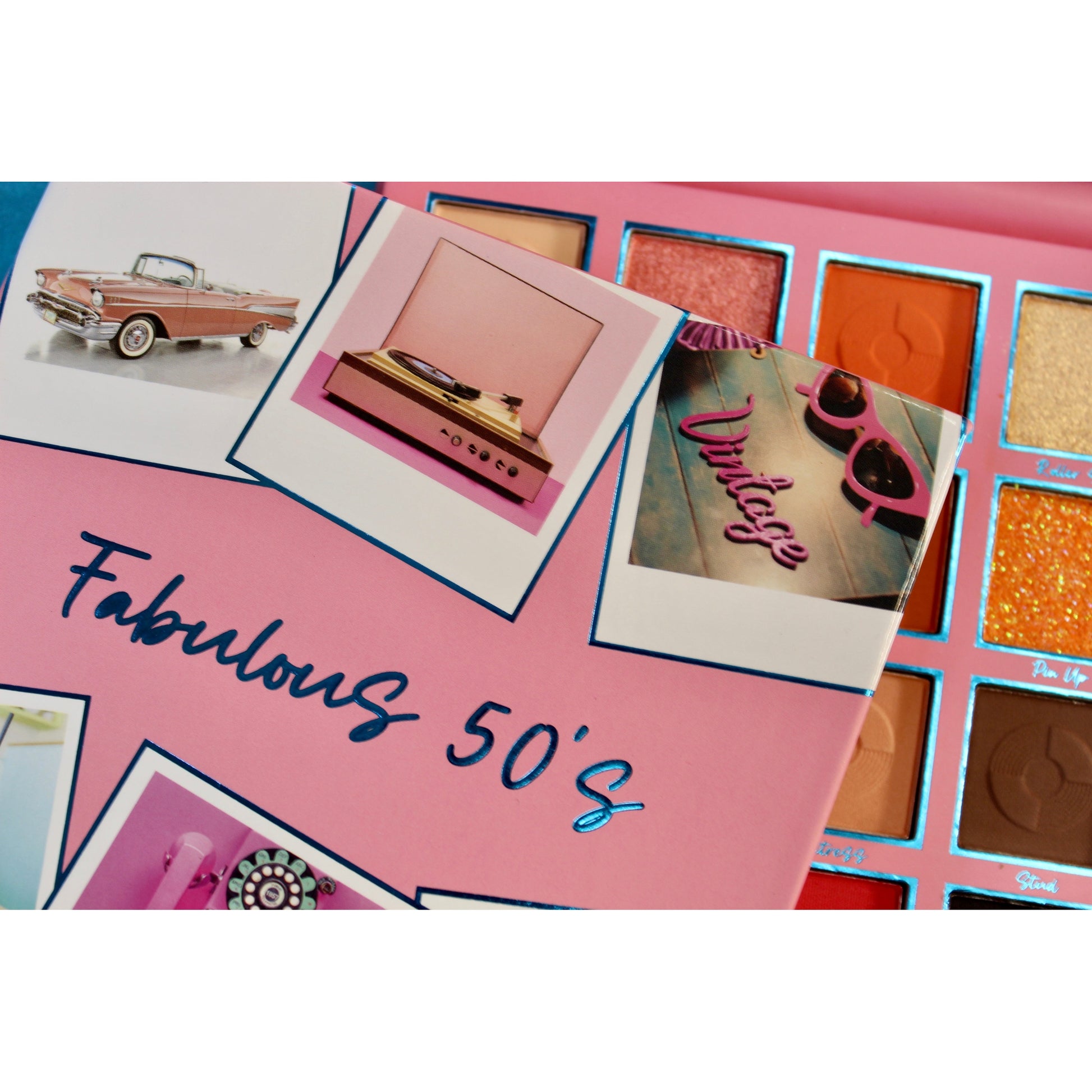 Fabulous 50's Eyeshadow Palette, shimmer eyeshadow palette, matte eyeshadow palette​, glitter eyeshadow palette