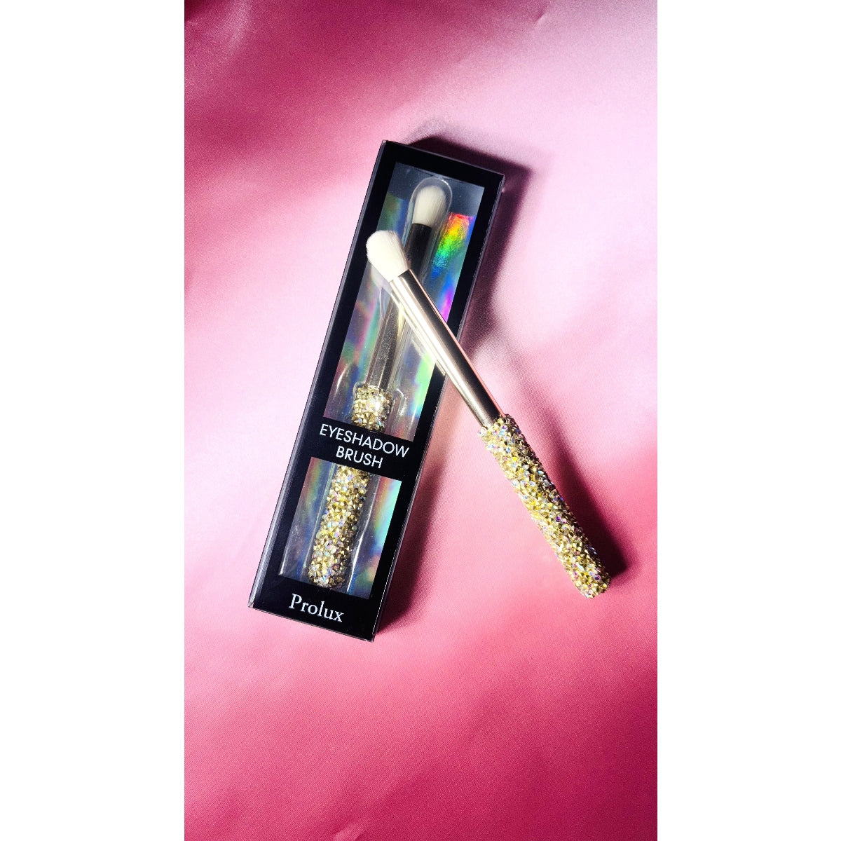 Brocha de sombras de ojos con mango de purpurina