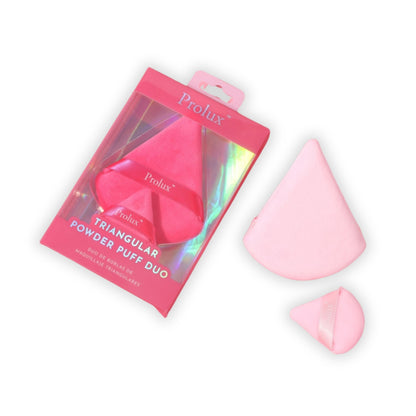 Dúo de borlas de maquillaje triangulares
