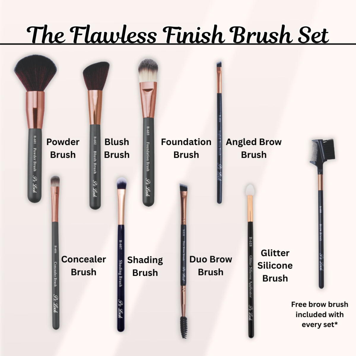El juego de brochas Flawless Finish
