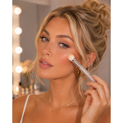 Brocha de sombras de ojos con mango de purpurina