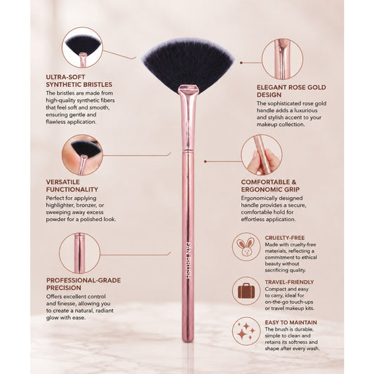 Rose Gold Fan Brush