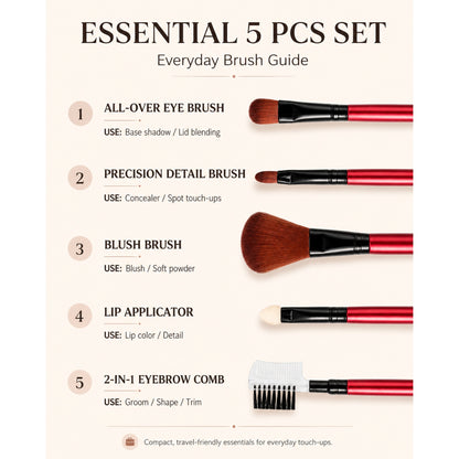 Makeup Brushes - 5pc Set