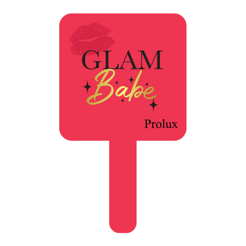 Glam babe hand held mirror  salmon