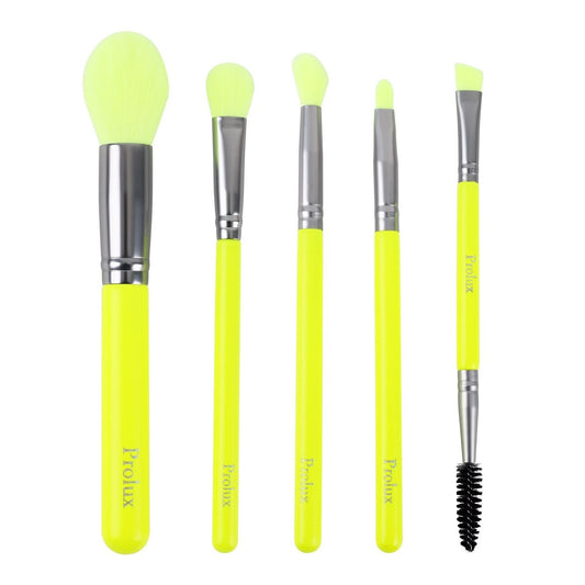 Prolux Deluxe 5 Piece Neon Brush Set, makeup brush set​,  best makeup brush set​
