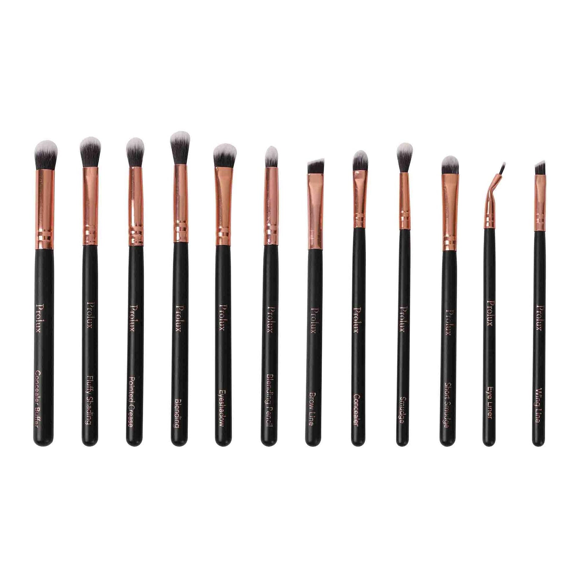 Prolux Deluxe 12 Piece Eye Makeup Brush Set, eye brush set​, eye makeup brush set​