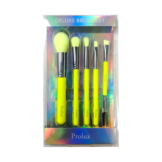 Prolux Deluxe 5 Piece Neon Brush Set, makeup brush set​,  best makeup brush set​
