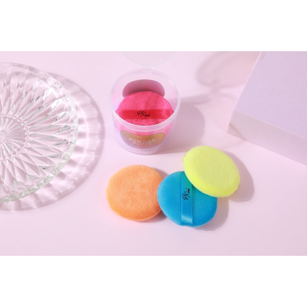 Polyester Powder Puff PxLook 5pc Powder Puff Set in Vibrant Colors – Prolux Cosmetics