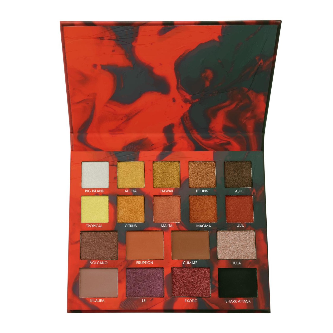 Mega Magma Eyeshadow Palette, shimmer eyeshadow palette, matte eyeshadow palette.