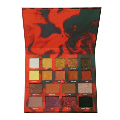 Mega Magma Eyeshadow Palette, shimmer eyeshadow palette, matte eyeshadow palette.