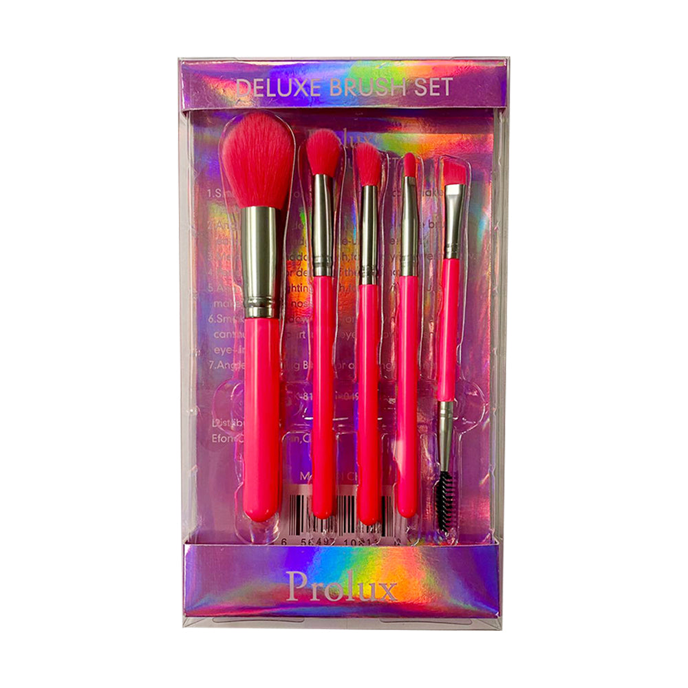Prolux Deluxe 5 Piece Neon Brush Set, makeup brush set​,  best makeup brush set​