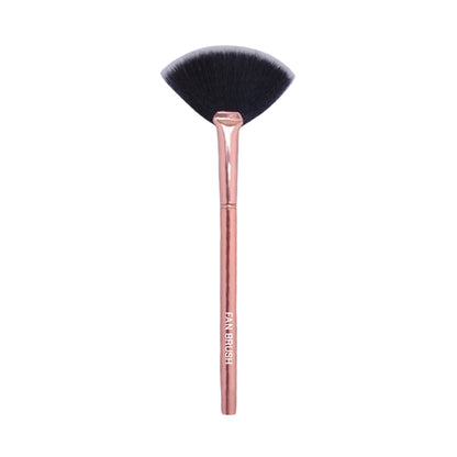 Prolux Rose Gold Fan Brush, makeup fan brush, cosmetic fan brush​, fan makeup brush​