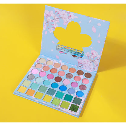 Cherry Blossom Eyeshadow Palette, colorful eyeshadow palette, shimmer eyeshadow palette, matte eyeshadow palette, glitter eyeshadow palette