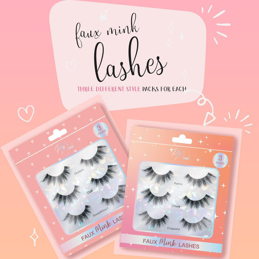 Faux Mink Lashes Eyelashes - 3 Pair, false eyelashes, lashes eyelashes
