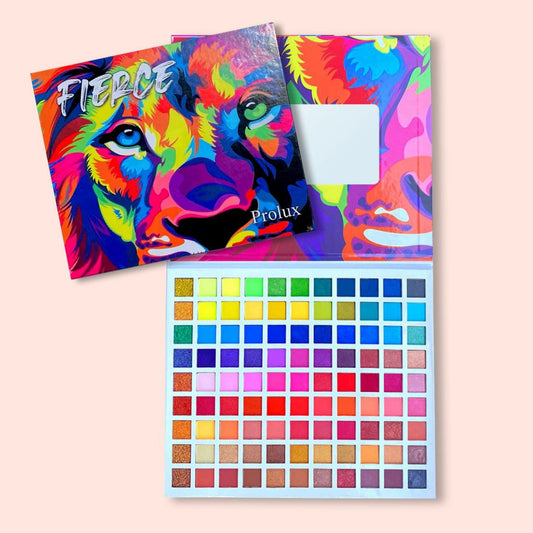 Prolux Fierce Eyeshadow Palette, shimmer eyeshadow palette, bright color eyeshadow palette, matte eyeshadow palette, glitter eyeshadow palette
