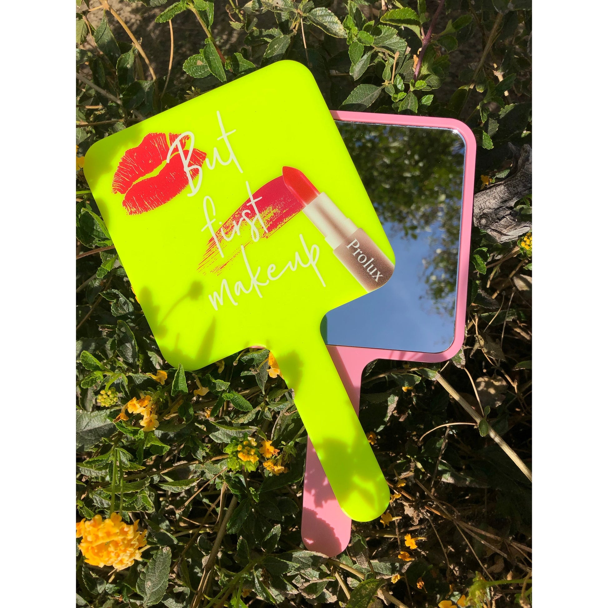 Prolux But First Makeup Handheld Mirror, hand held mirror, hand held makeup mirror, best makeup mirror