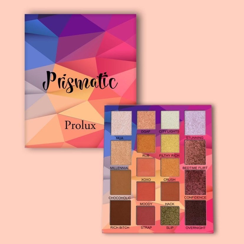 Prolux Prismatic Eyeshadow Palette, neutral eyeshadow palette, matte eyeshadow, shimmer eyeshadow palette