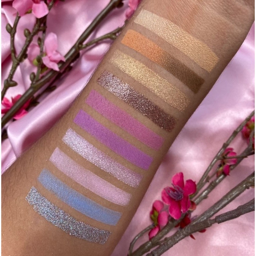 Cherry Blossom Eyeshadow Palette, colorful eyeshadow palette, shimmer eyeshadow palette, matte eyeshadow palette, glitter eyeshadow palette
