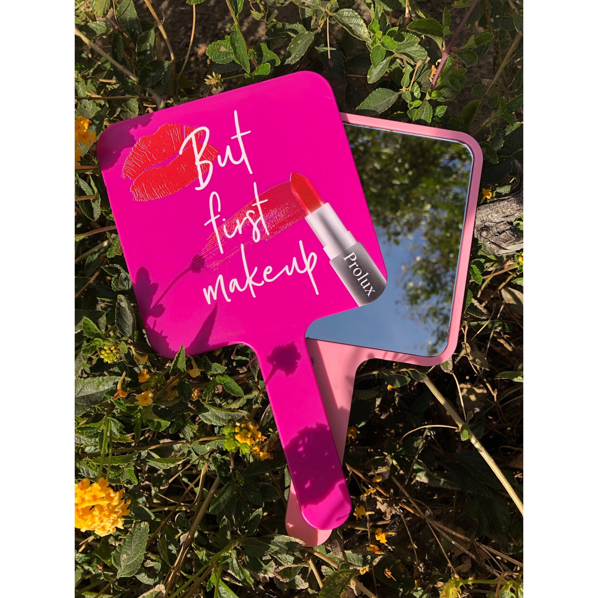 Prolux But First Makeup Handheld Mirror, hand held mirror, hand held makeup mirror, best makeup mirror