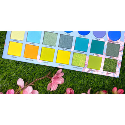Cherry Blossom Eyeshadow Palette, colorful eyeshadow palette, shimmer eyeshadow palette, matte eyeshadow palette, glitter eyeshadow palette