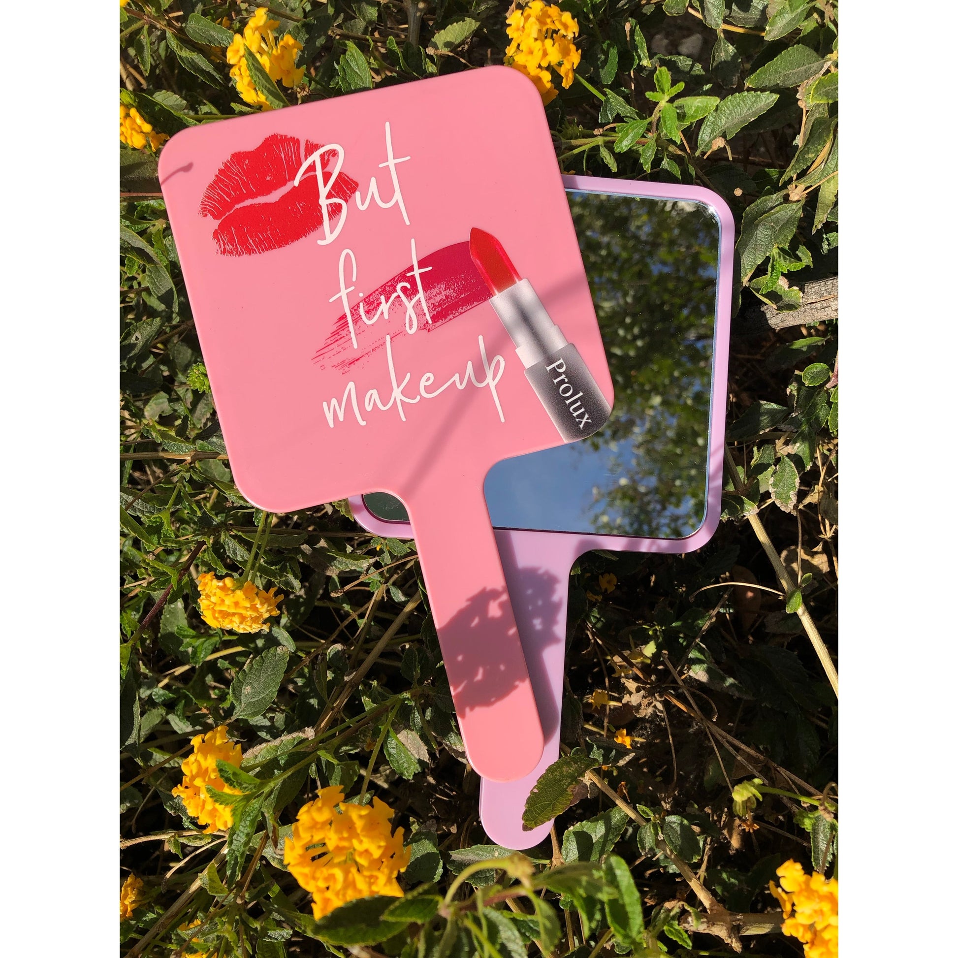 Prolux But First Makeup Handheld Mirror, hand held mirror, hand held makeup mirror, best makeup mirror