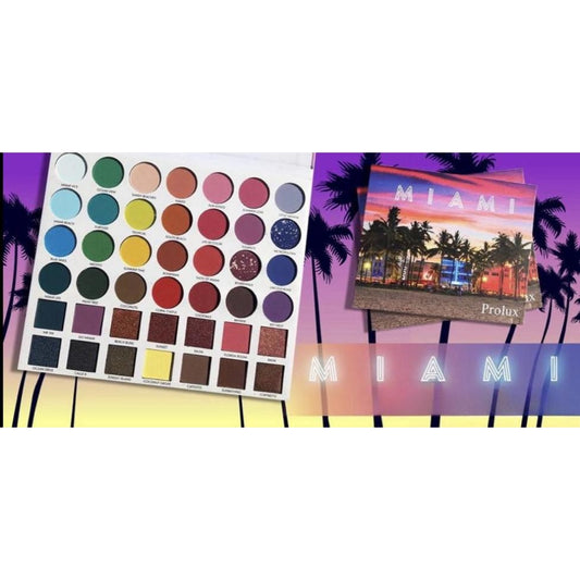 Prolux Miami Eyeshadow Palette, bright color eyeshadow palette​, matte eyeshadow palette, shimmer eyeshadow palette