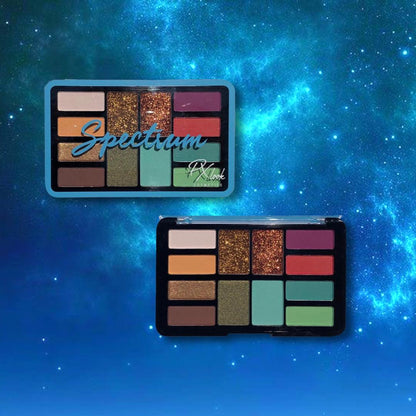 PxLook Spectrum Eyeshadow Palette, matte eyeshadow palette, shimmer eyeshadow palette, glitter eyeshadow palette